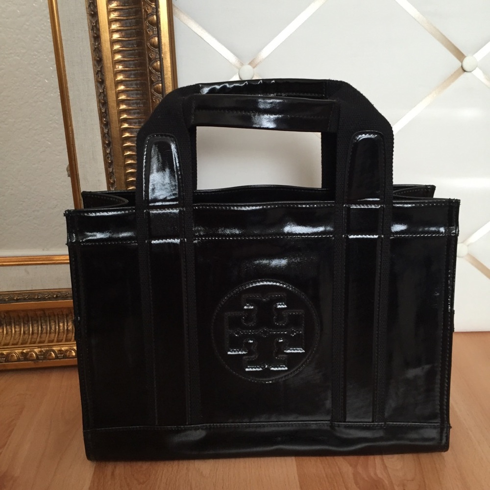 Tory Burch Black Patent Leather Tote